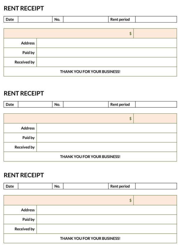 Editable Rent Receipt Template 03