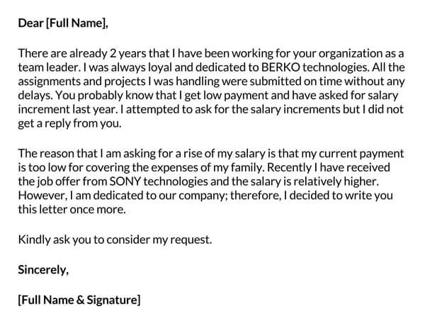 Practical Salary Increase Letter Sample