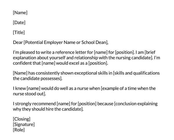 Free registered nurse letter of recommendation sample 06