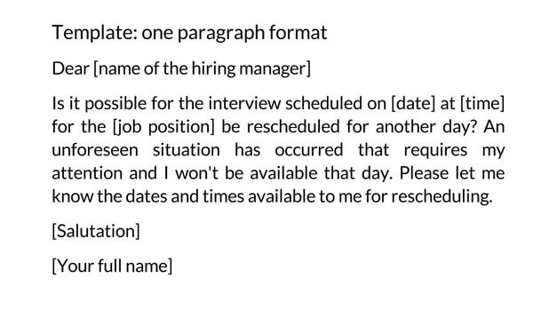 Reschedule Interview Email Template: Free Downloadable Sample