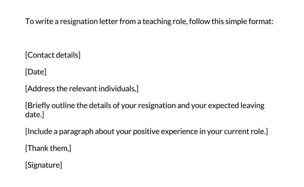 PDF Teacher Resignation Letter Template