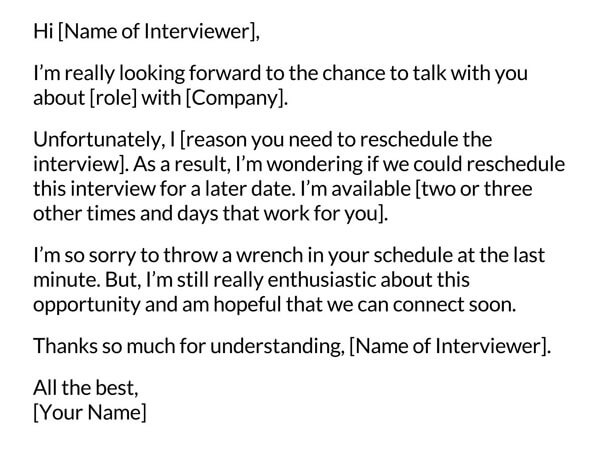 Sample Reschedule Interview Email: Free Template for Quick Use