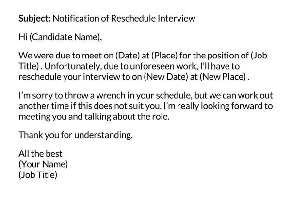 Reschedule Interview Form Template: Editable and Printable (Free)
