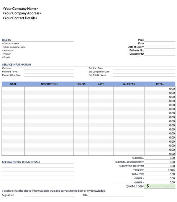 Downloadable Proforma Invoice Template - PDF Format