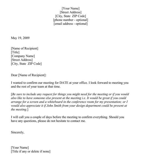 Editable request letter for meeting appointment 09