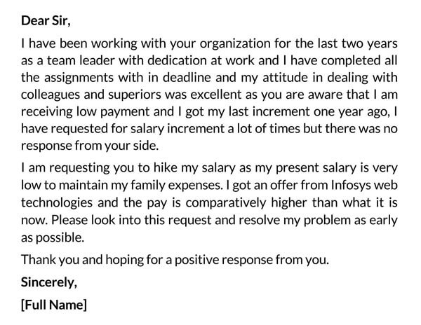 Editable Salary Increase Letter Format