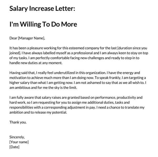 Free Salary Increase Letter Sample