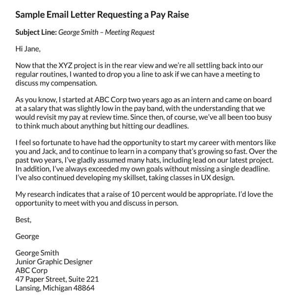 Well-Structured Salary Increase Letter Example