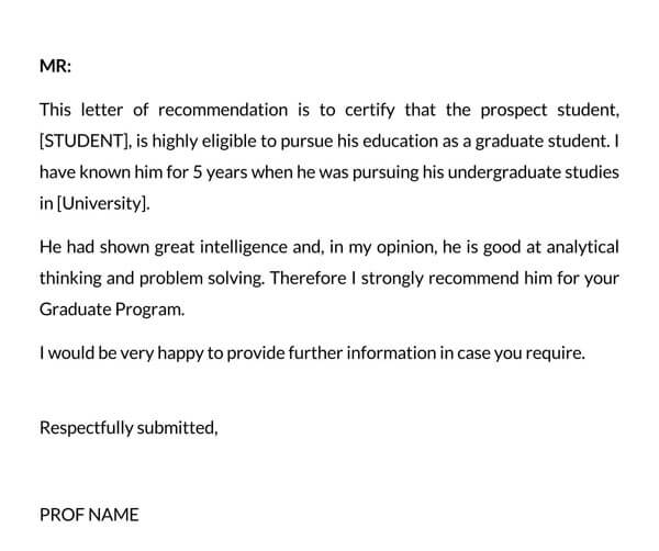 Word document student recommendation letter sample: Get it for free
