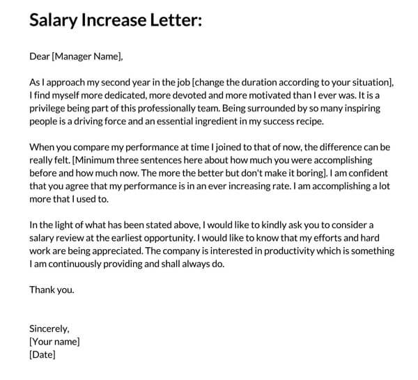 Dynamic Salary Increase Letter Template