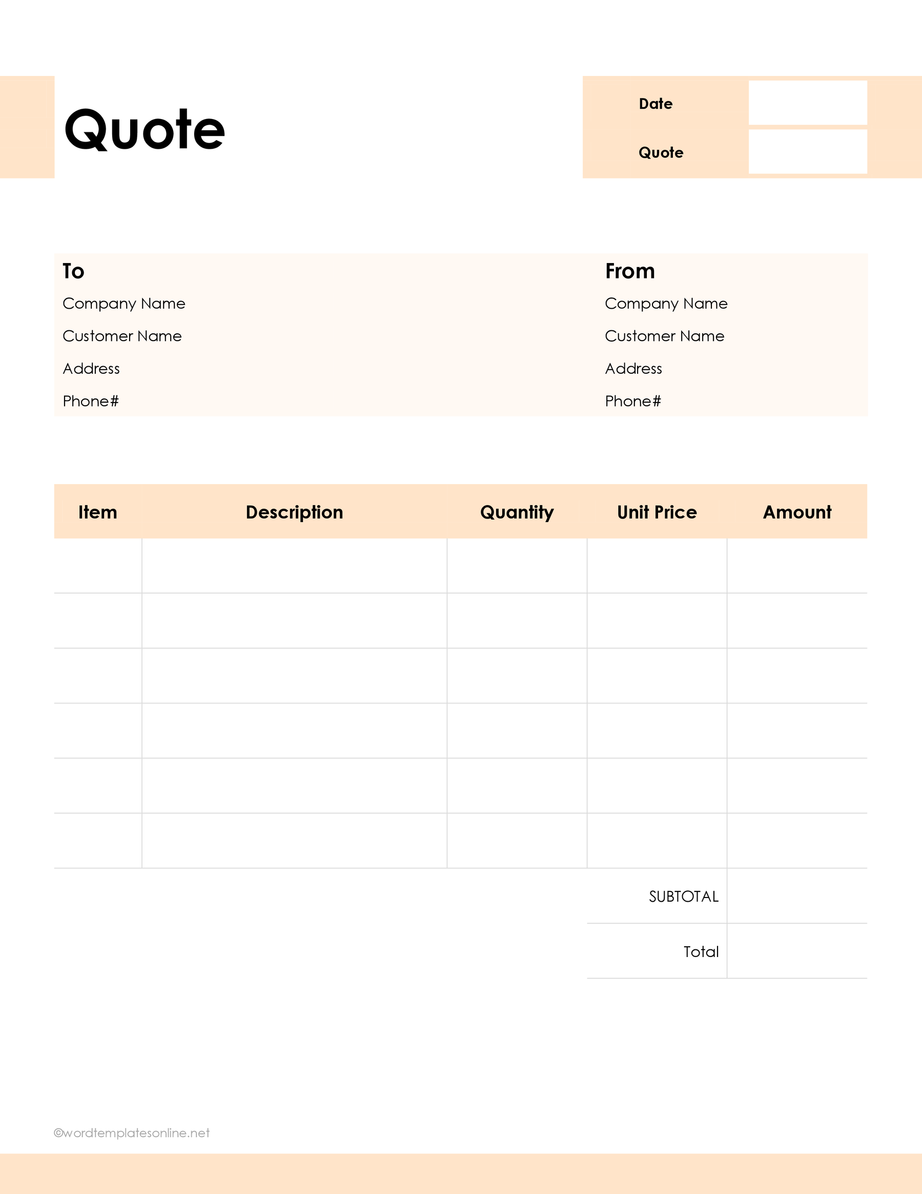 Free quote template in ms word