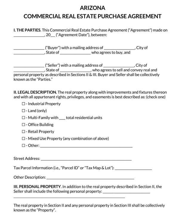 Arizona Commercial Real Estate Purchase Agreement