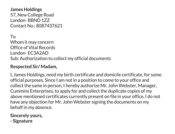Editable Authorization Letter Template - Collect Documents