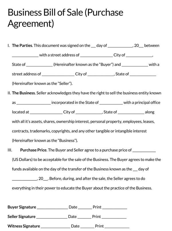 Business-bill-of-sale-Purchase-Agreement_