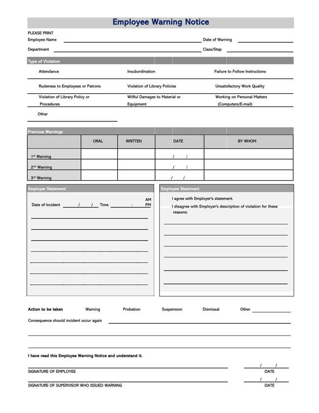 Comprehensive Employee Warning Notice Format for Disciplinary Actions 09