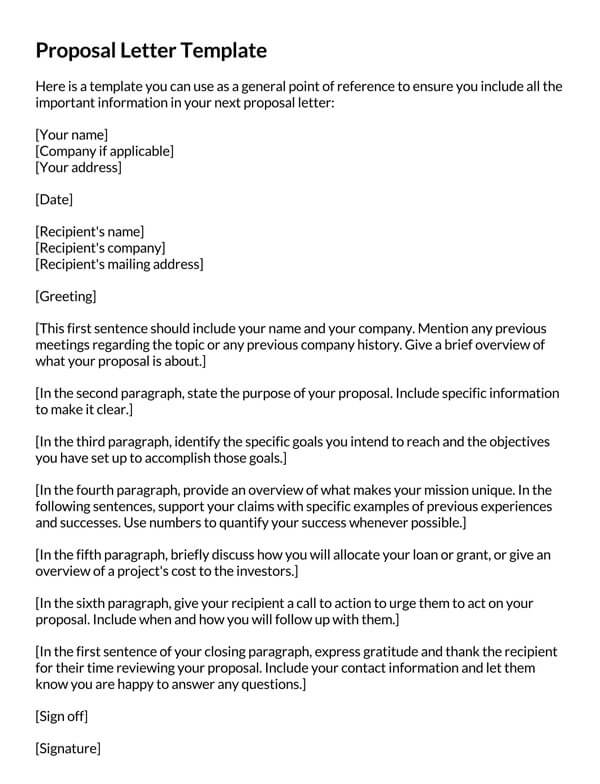 Job proposal letter template in Word 02