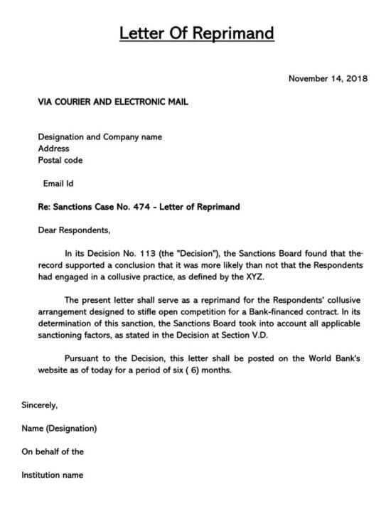 Letter of Reprimand for Employee Performance (Best Examples)