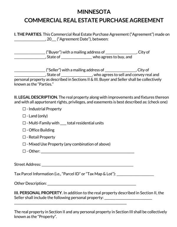 Minnesota-Commercial-Real-Estate-Purchase-Agreement