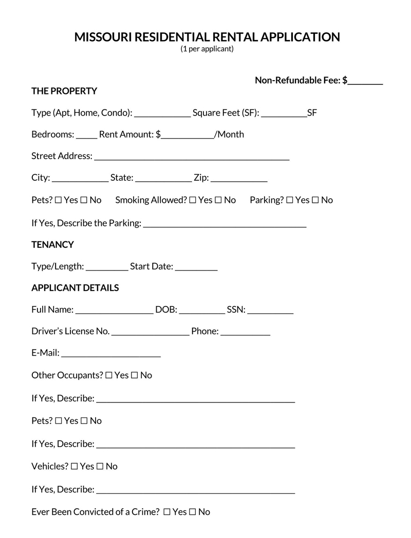 Missouri-Rental-Application-Form