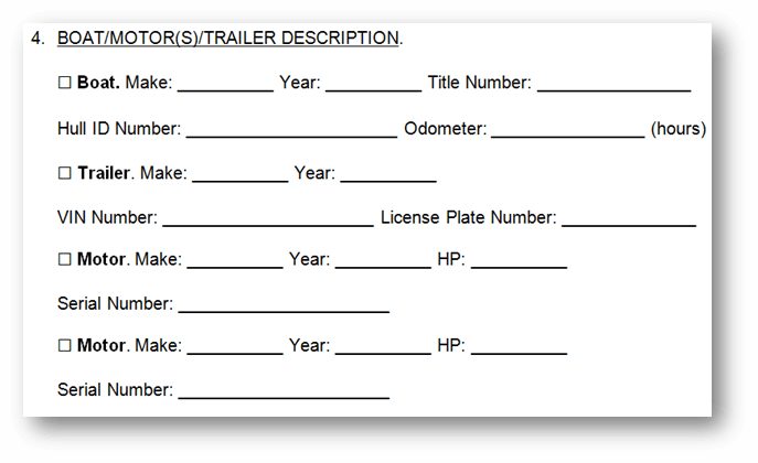How to Fill Boat Bill of Sale Step 4