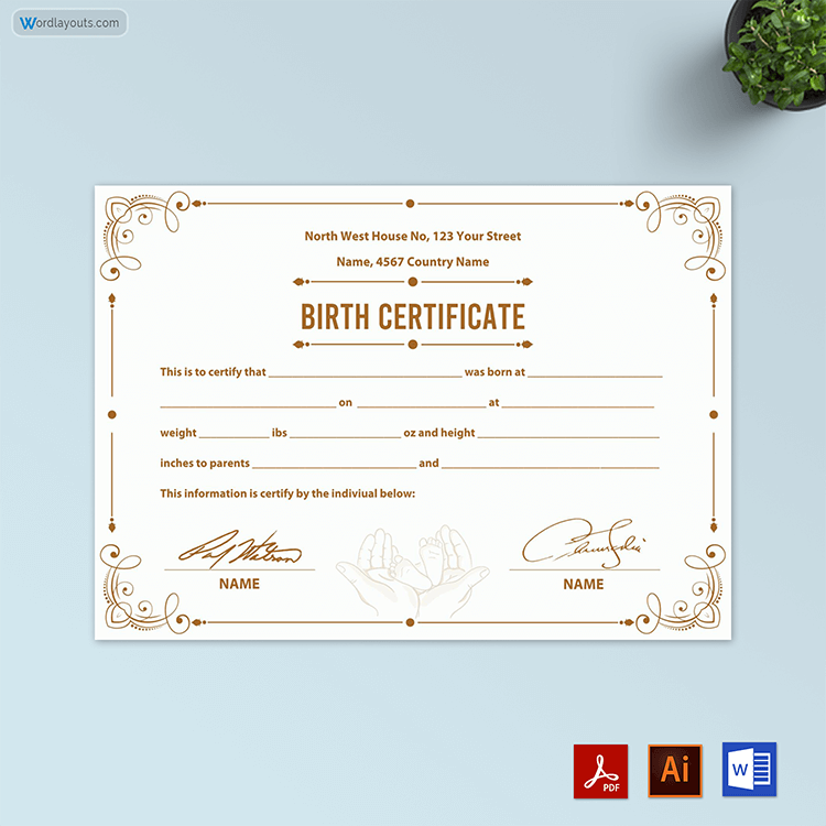 Editable Free Birth Certificate