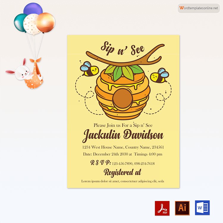 Editable Sip and See Party Invitation - PDF Format 04