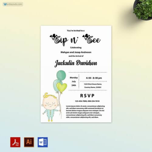 sip and see invitations shutterfly 