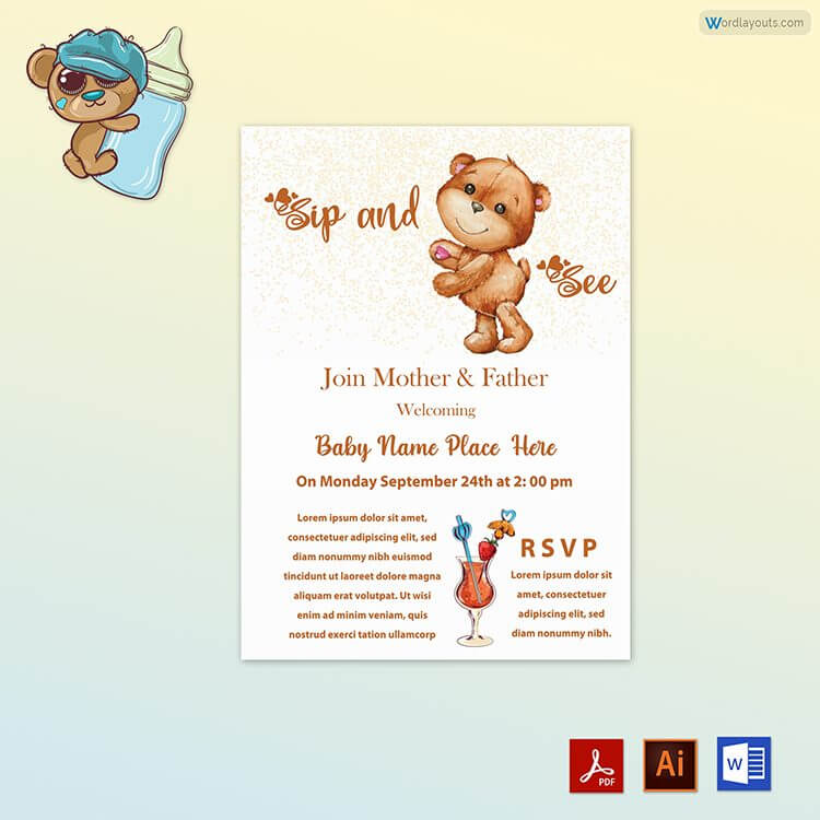 Free Sip and See Party Invitation Template - Printable Format 11