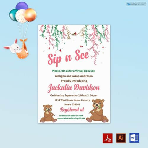 Sip and See Invitation Wording