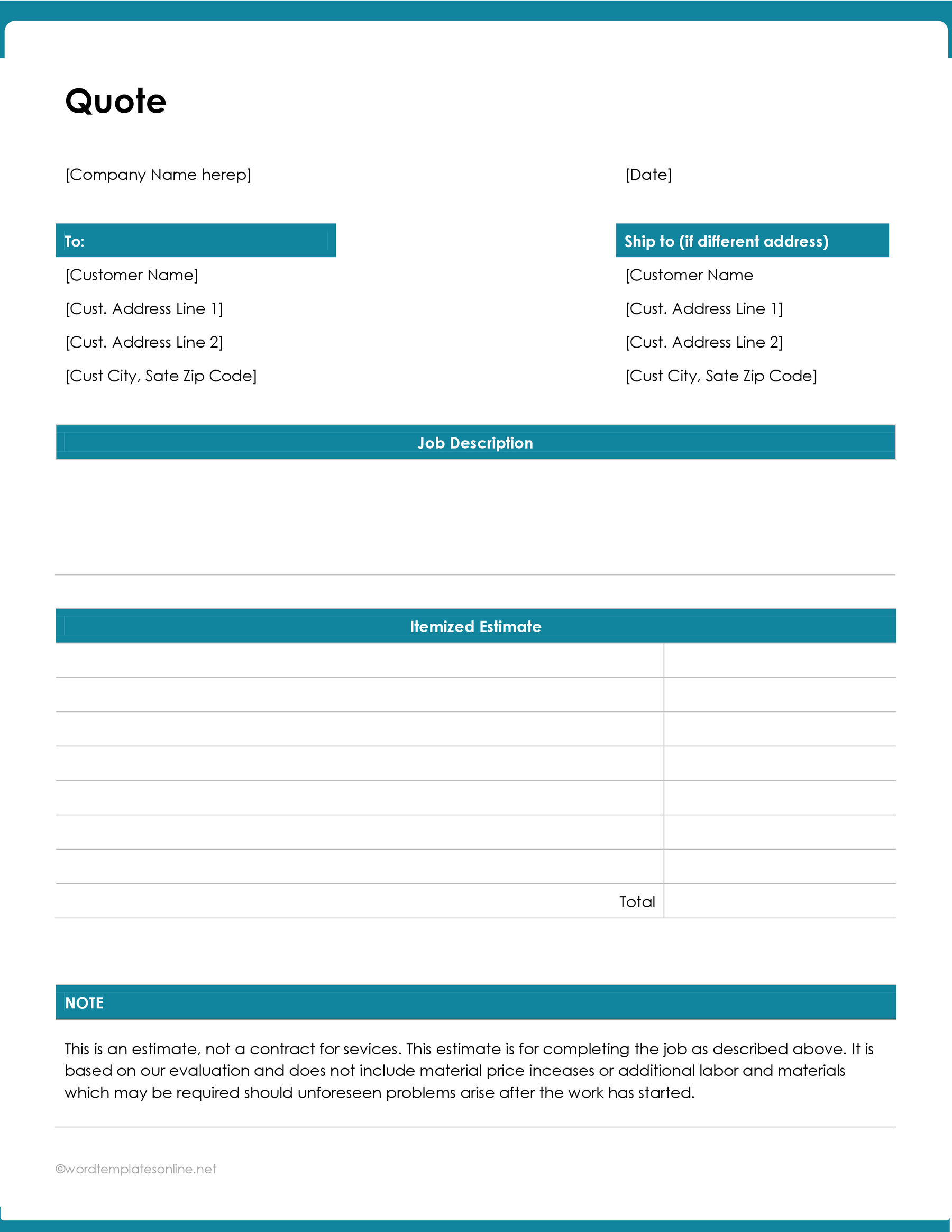 Free quote template download in ms word