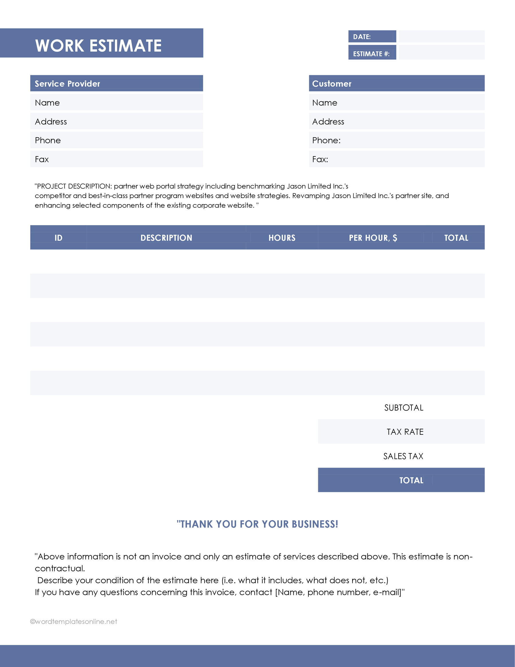 Editable Quotation Template 07 for Word File