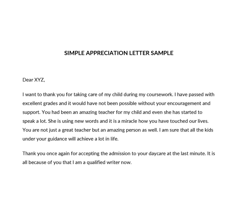 Employee Appreciation Letter Template - Word Document