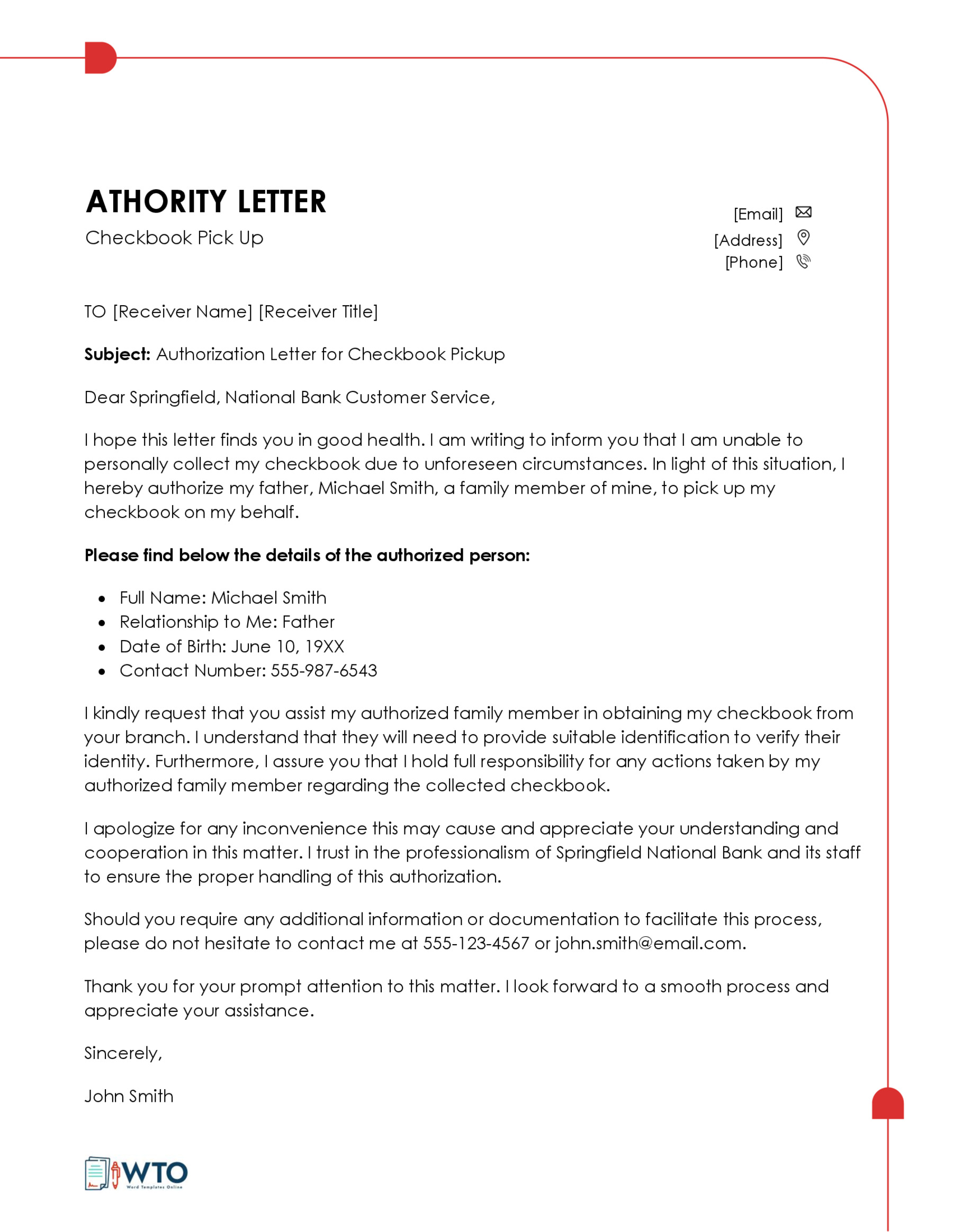 Best Authorization Letter Samples Free Templates