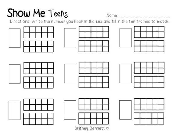 Free Ten Frame Template 14 for Word