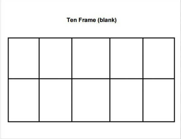Printable Ten Frame Template 27 for Word