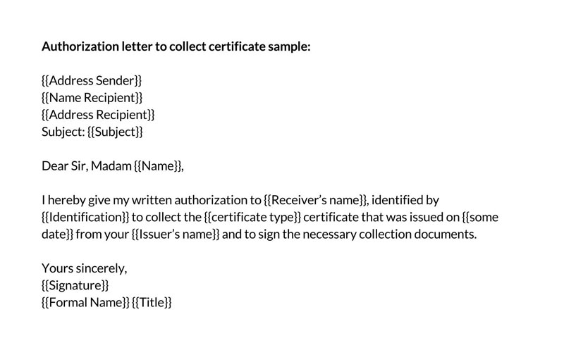 Sample Authorization Letter to Collect Documents - Free PDF