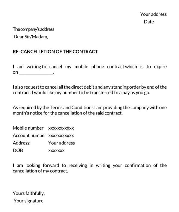 Great Downloadable Cancellation of Contract Template 01 for Word File