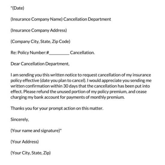 Cancellation Letter Samples (Insurance, Gym, Contract, etc.)