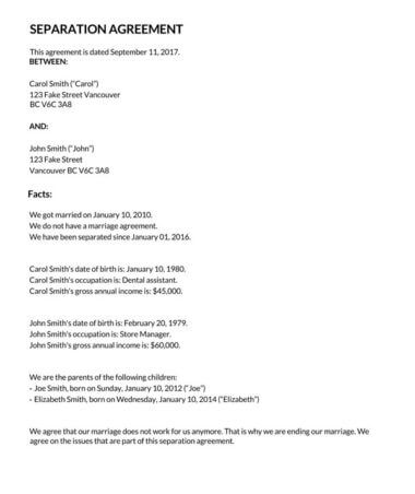 Image 2 for Free Marriage Separation Agreement Template