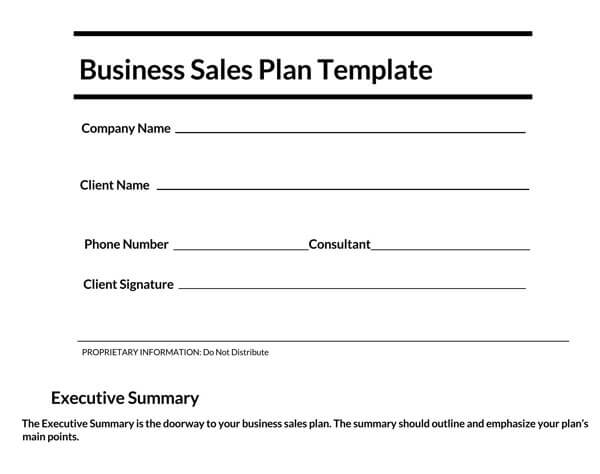 Free Editable Business Sales Plan Template for Word File