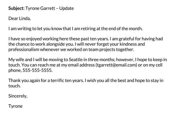 Free Farewell Letter Example - Email Format