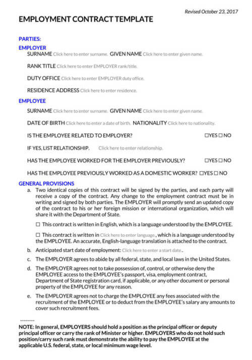 62 Free Employment Contract Templates (Basics) - Word | PDF