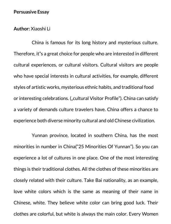 Great Downloadable China Tour Persuasive Essay Example as Word Format