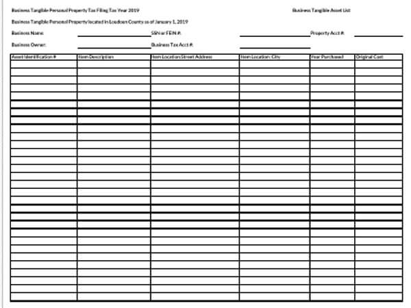Free Asset List Template for Excel