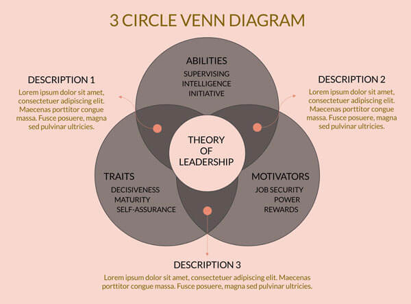Free and Editable 3-Circle Venn Diagram Template