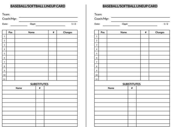 Efficient baseball lineup template 07
