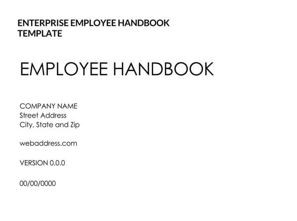 Free Comprehensive Enterprise Employee Handbook Example for Word Format