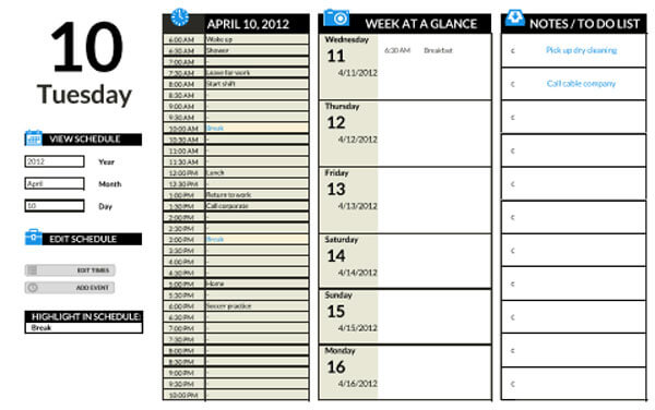 Printable activity log form for easy tracking