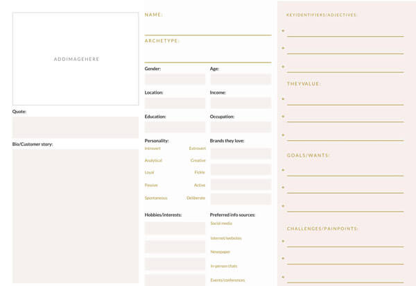 Printable Customer Profile Template - Free Editable Version
