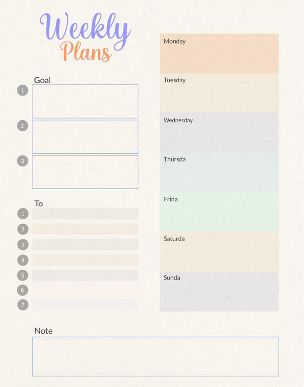 Free Comprehensive Weekly Planner Template for Word Format